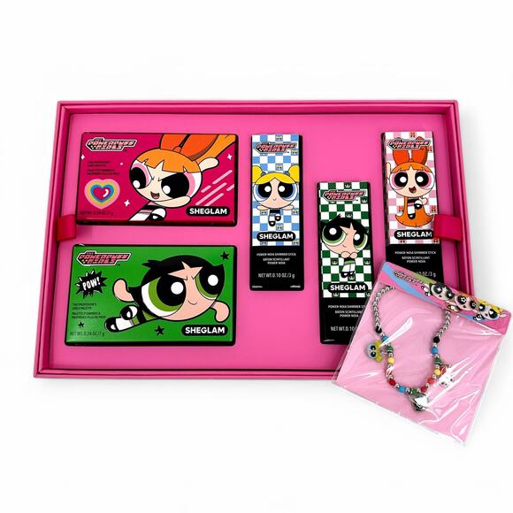 The Powerpuff Girls X SheGlam Makeup Set Complete Collection 11 Piece + Bracelet - Picture 3 of 14